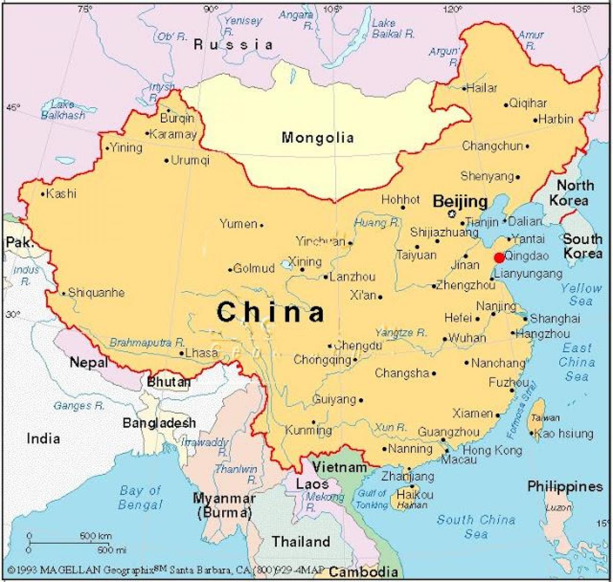 karta glavnog grada Kine