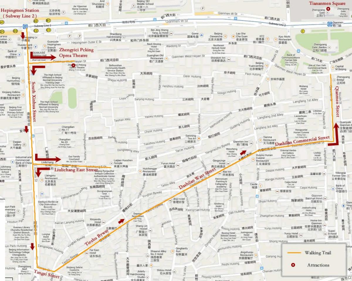 karta Peking pješačenje 