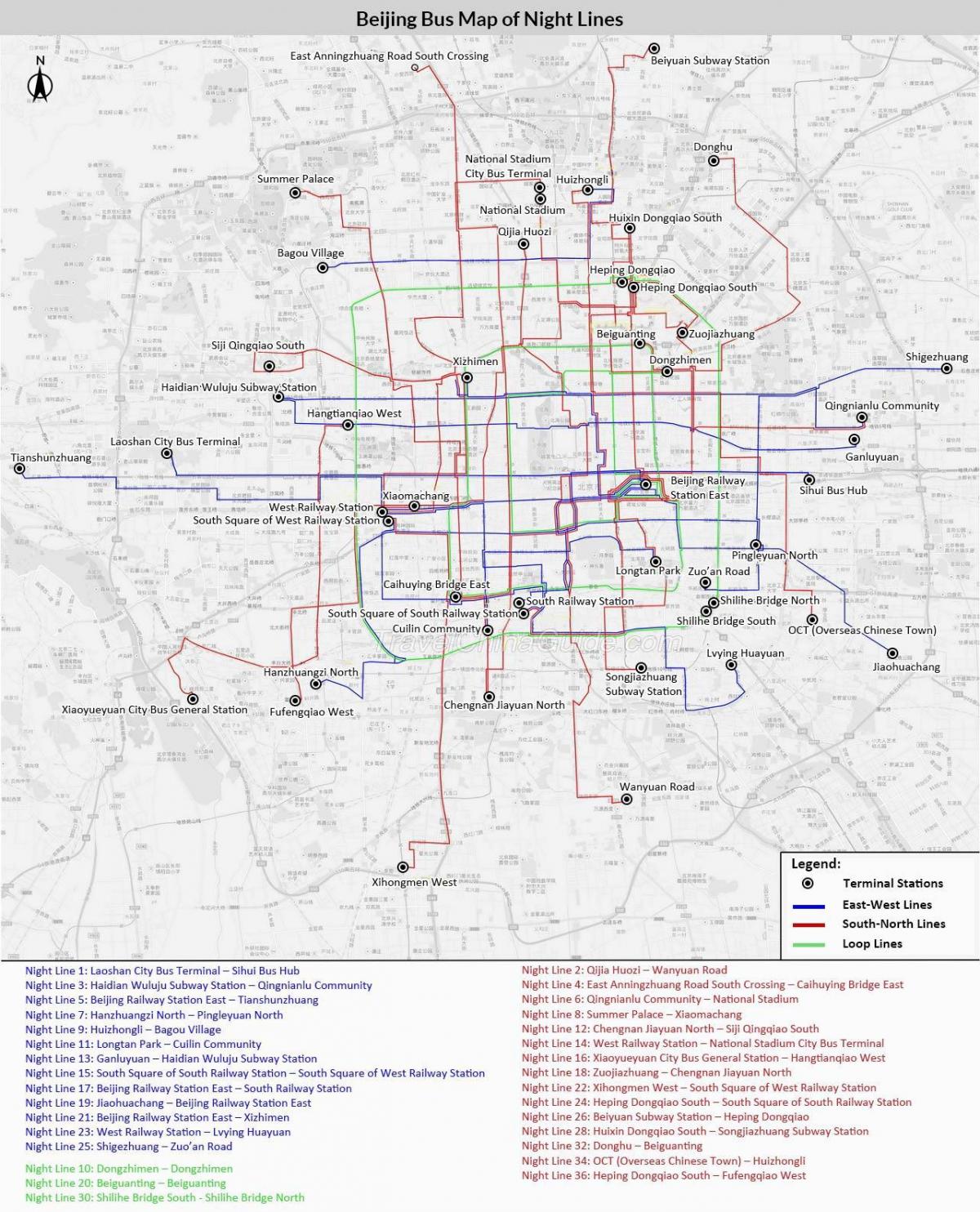 Peking karta autobusnih linija