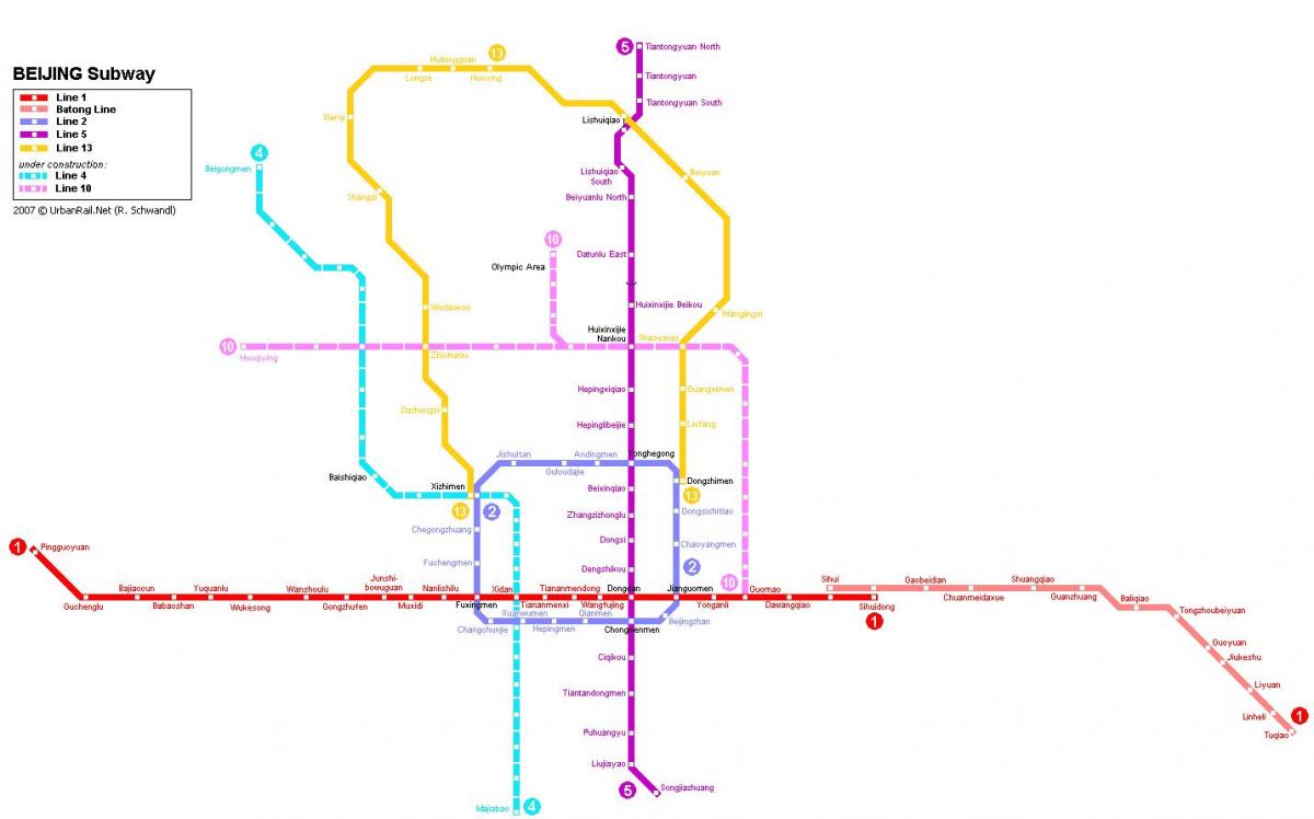 karta Peking podzemni grad