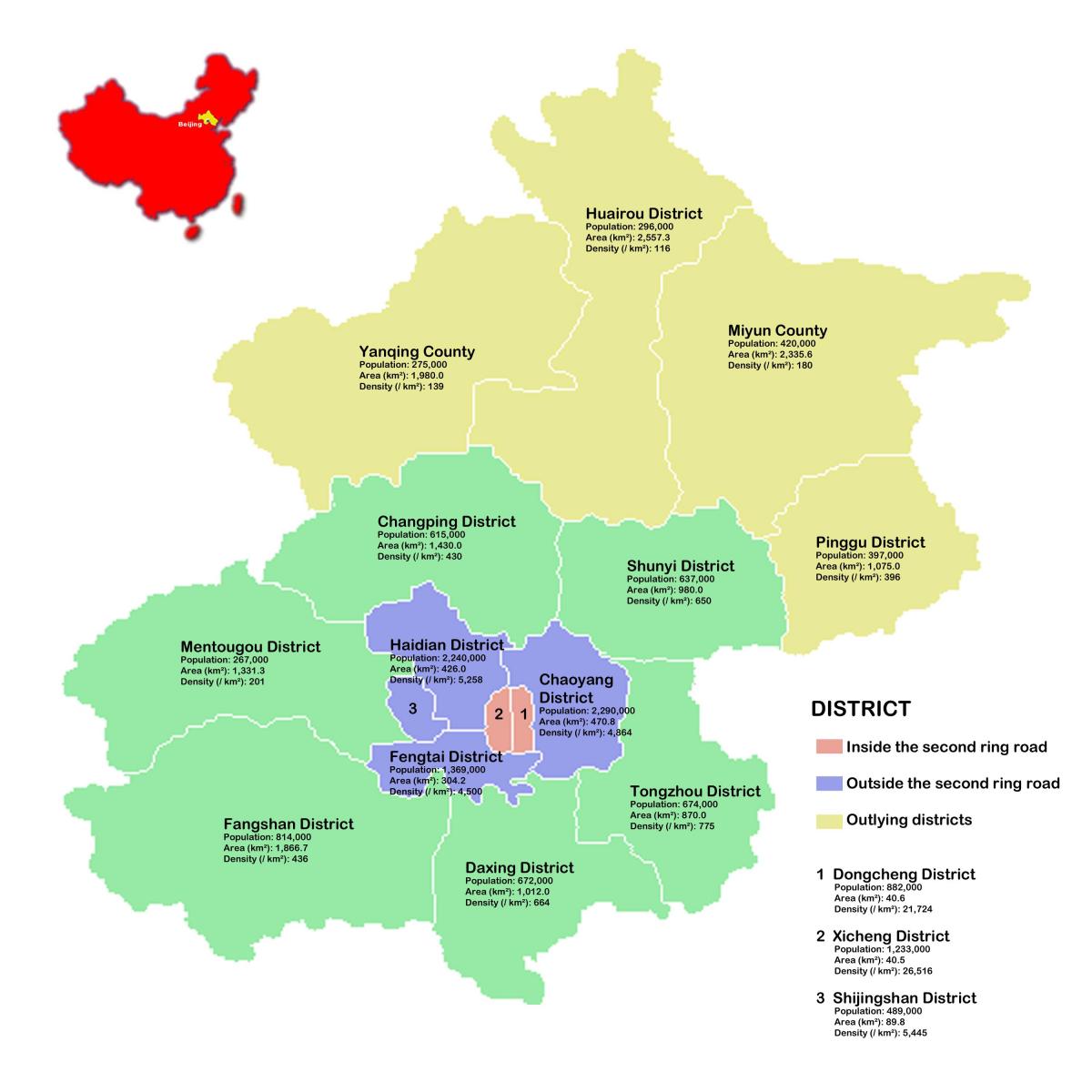 Okolice Pekinga karti