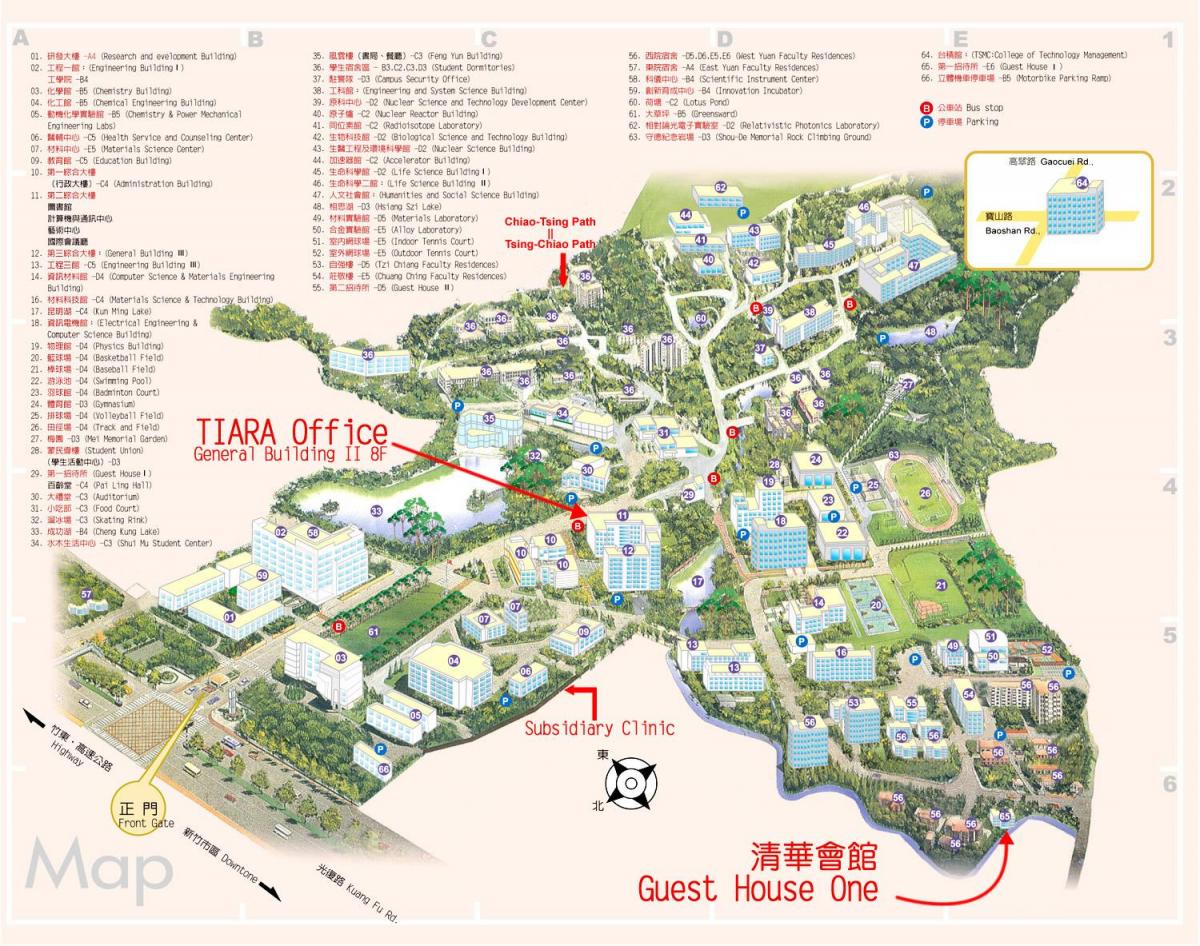 karta kampusa Sveučilišta Tsinghua 
