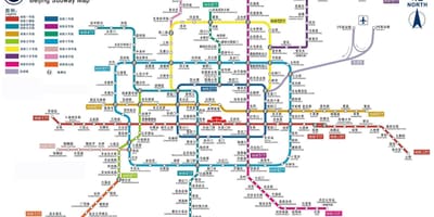 Metro Peking karta podzemne željeznice 